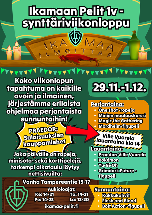 Ikamaan Pelit 1v Synttäriviikonloppu