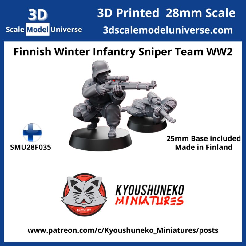 Finnish Winter Infantry Sniper Team WW2