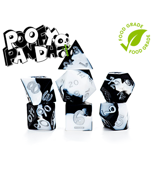 RPG Dice Set: Anti-Stress Dice Poofy Panda (7)