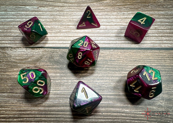 RPG Dice Set: Gemini Green-Purple/Gold