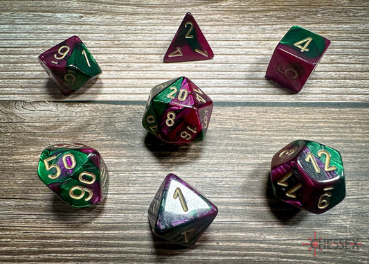 RPG Dice Set: Gemini Green-Purple/Gold