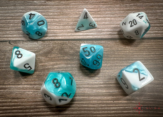 RPG Dice Set: Gemini Teal-White/Black