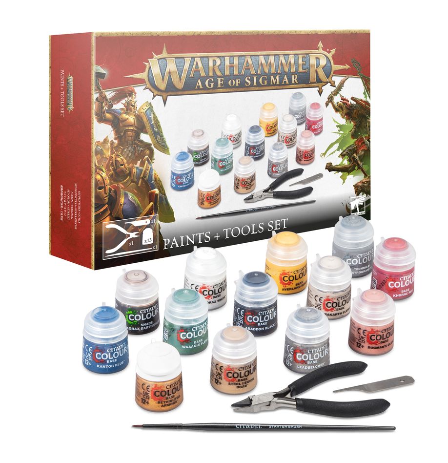 Warhammer Age Of Sigmar Paints + Tools Set