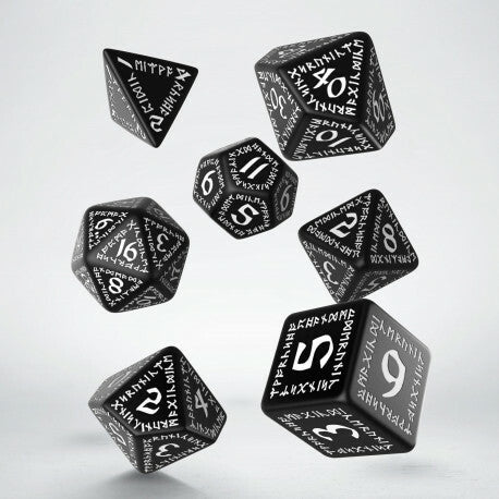 RPG Dice Set: Runic Black & White