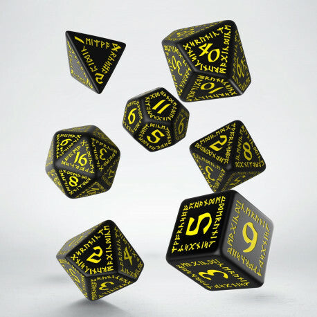 RPG Dice Set: Runic Black/Yellow