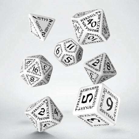 RPG Dice Set: Runic White & Black