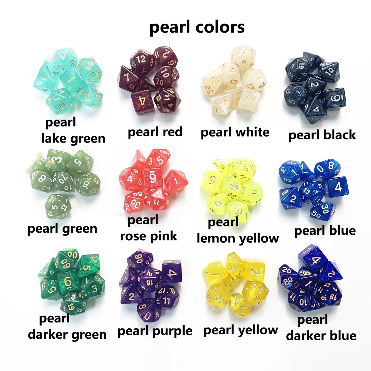 RPG Dice Set Pearl (7)