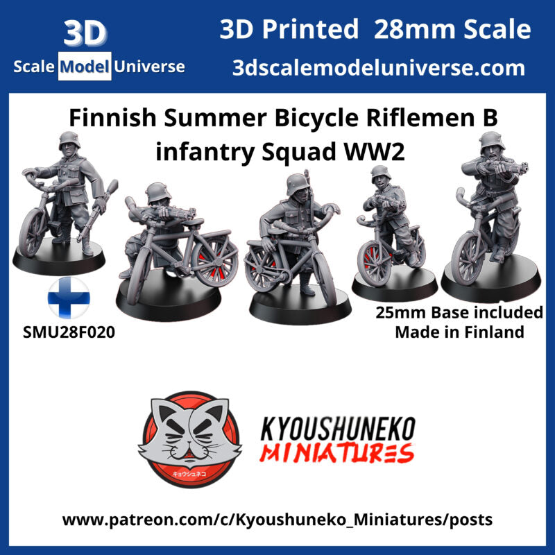Finnish Summer Bicycle Riflemen B Infantry Squad WW2