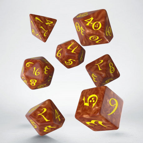 RPG Dice Set: Classic Caramel & Yellow