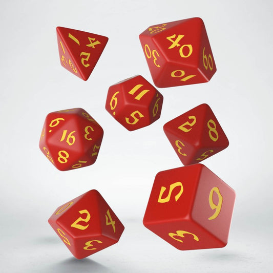 RPG Dice Set: Classic Runic Red & Yellow