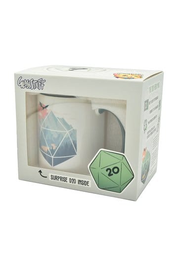 Glassstaff Gift Set Mug & Dice D20 A D20 Scene