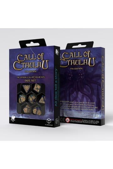 Call of Cthulhu 7th Edition Dice Set of 7 Blue-green & Gold