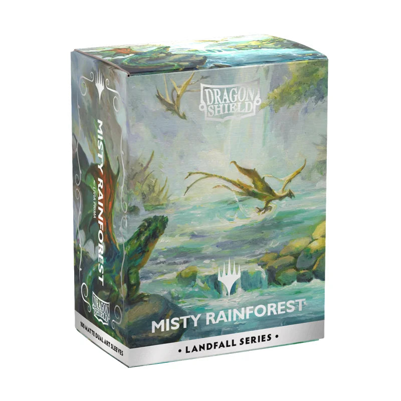 Dragon Shield - X MtG Standard Size Matte Dual Art Sleeves Landfall Series - Misty Rainforest